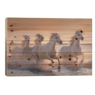 White Angels Of Camargue XVII Print On Wood by Daniel Kordan - Multi ...