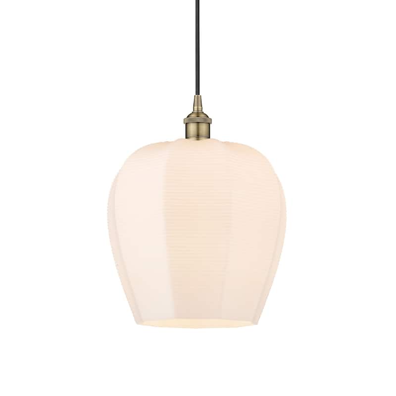 Innovations Lighting 616-1P-15-12 Norfolk Pendant Norfolk 12" Wide - Antique Brass / Matte White