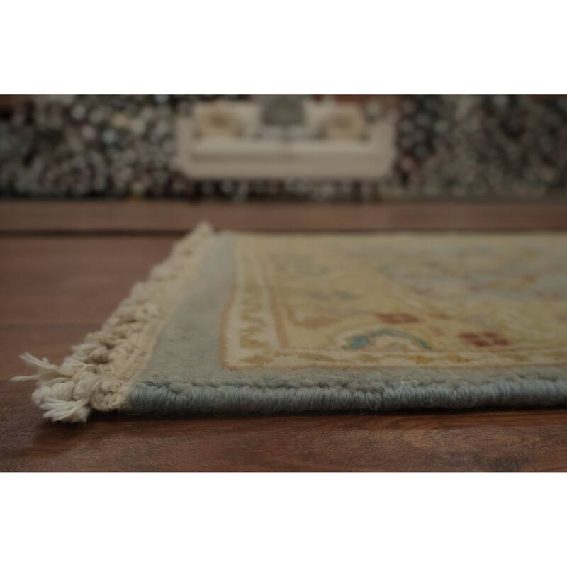 Hand Knotted Oriental 100% Wool Carpet Traditional Floral Navy Blue & Blues Ziegler Area Rug - 3' 2'' X 2' 0''