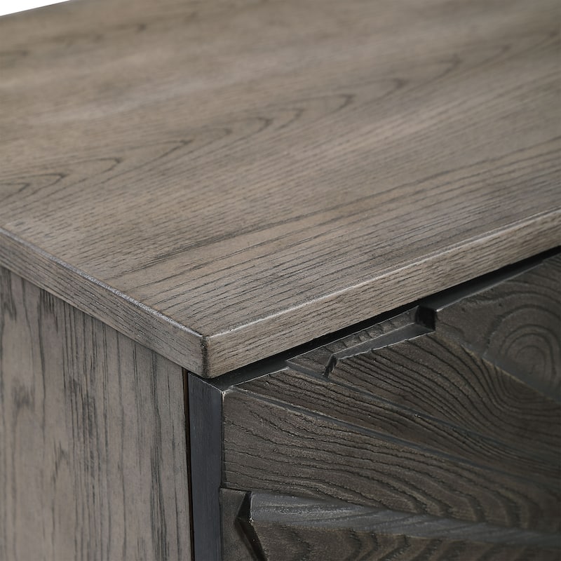 Uttermost Shield Grey Oak 2-door Cabinet