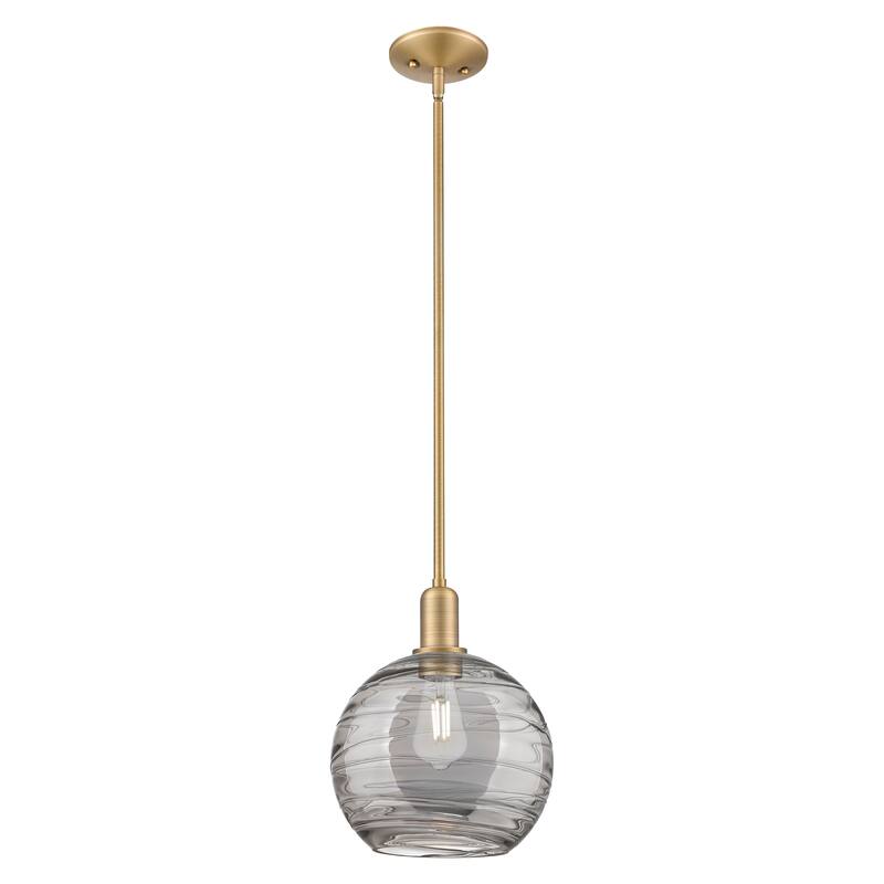 Innovations Lighting Endless Possibilities Arcadia - Athens Deco Swirl - 1 Light 10" Stem Hung Mini Pendant - Brushed Brass