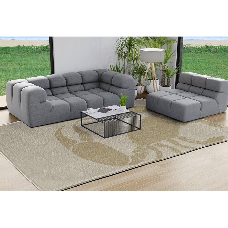 Crab Dip Nautical Chenille Rug