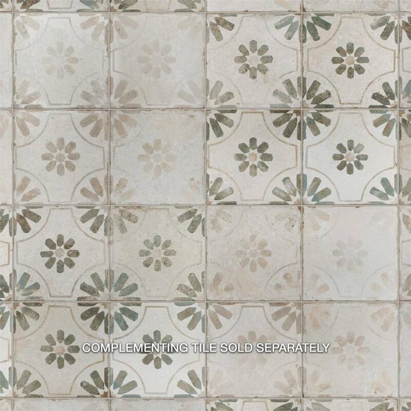 Merola Tile Kings Blume White 17-5/8" x 17-5/8" Ceramic Floor and Wall Tile