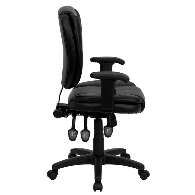 Mid-Back Multifunction Swivel Ergonomic Task Office Chair - 25.75"D x 19.75"W x 35" - 41"H