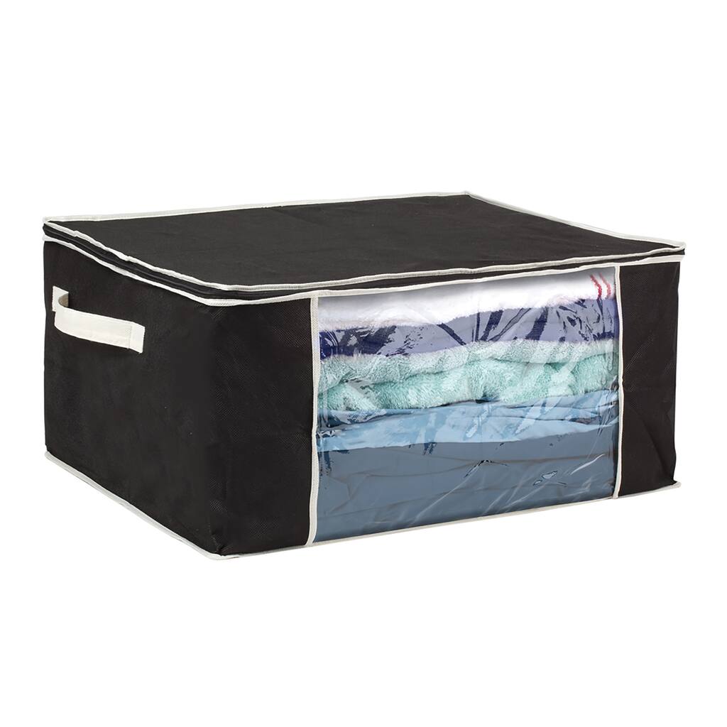 Black/ Cream Blanket Storage Bag - 24X18X12