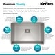 preview thumbnail 4 of 14, KRAUS Pax Stainless Steel 28 1/2 inch 1-Bowl Undermount Kitchen Sink