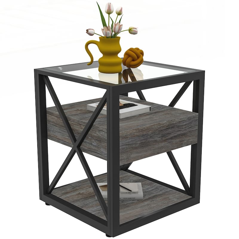 1 piece Modern End Table with Drawer