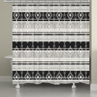 Laural Home Sierra Black and White Shower Curtain