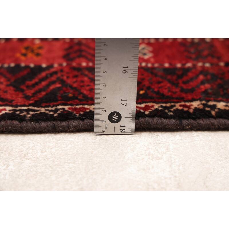 ECARPETGALLERY Hand-knotted Baluch Red Wool Rug - 4'0 x 8'7