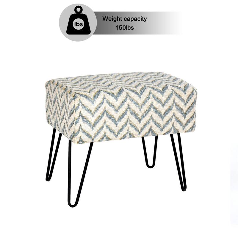 Jacquard Chenille Ottoman
