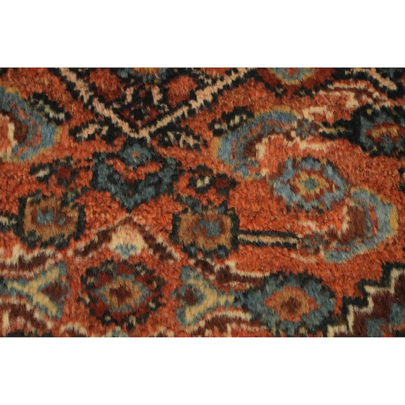 Hand Knotted Oriental 100% Wool Carpet Traditional Geometric Oranges & Rust Malayer Area Rug - 4' 4'' X 3' 2''