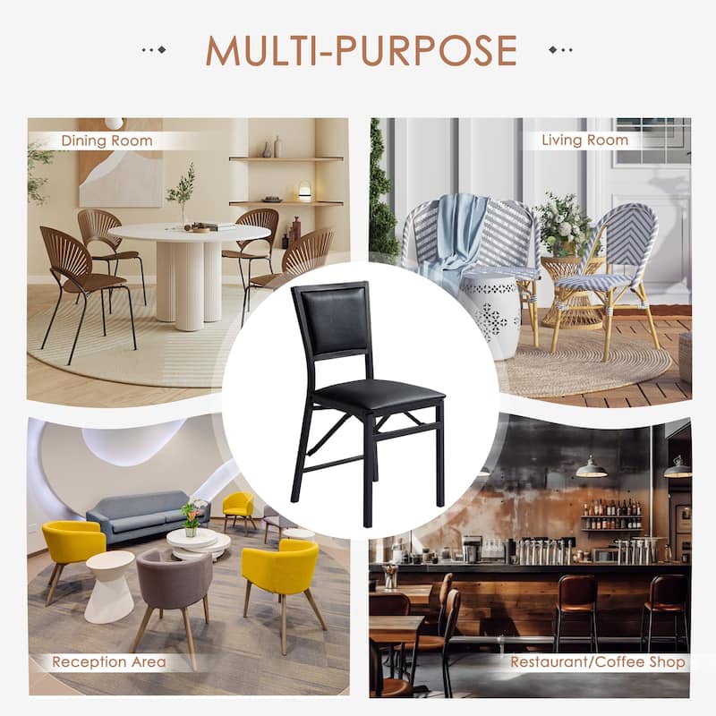 VECELO Folding Dining Chairs Set of 2/4/6 with Cushion Parson Classic Upholstered Folding Chairs,Modern 33" Parson Chairs