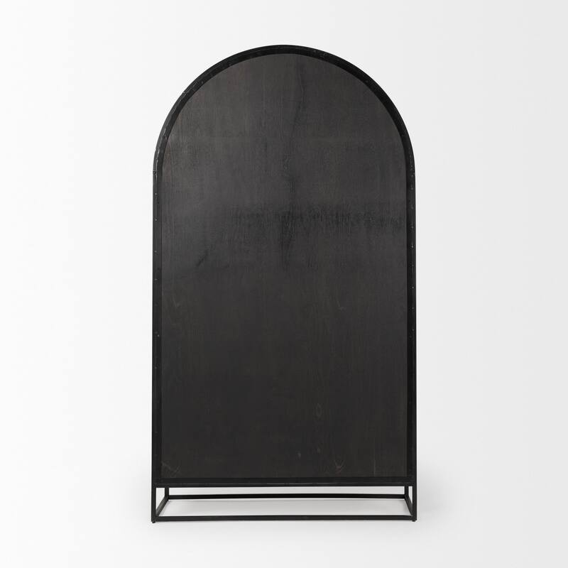 Sloan Black/ Dark Brown Arched Display Dining Cabinet