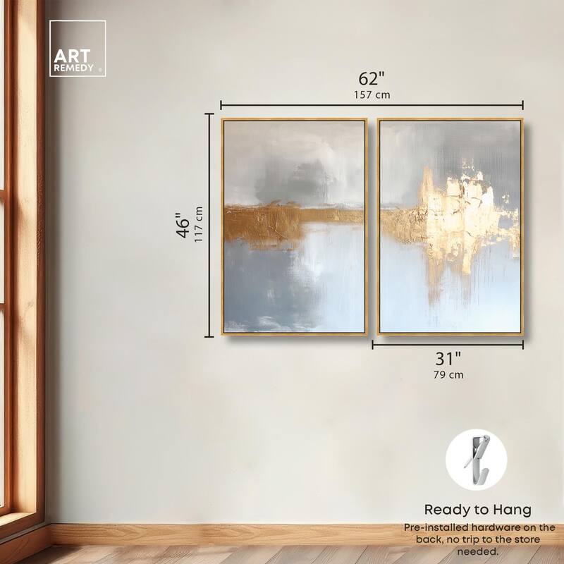 Serenity in Gold I Canvas Set of 2 by Art Remedy