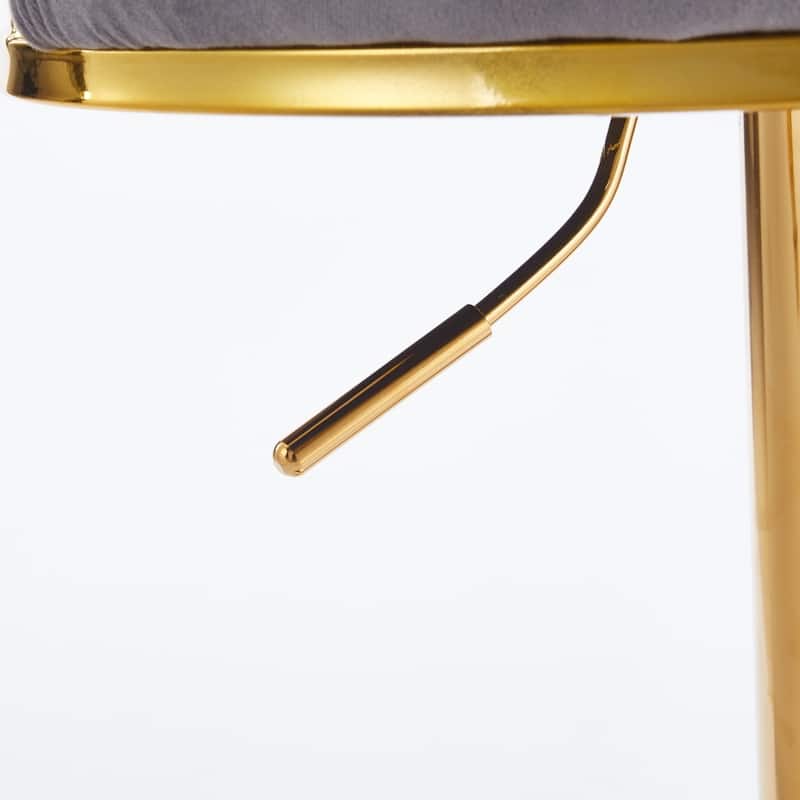 Set of 2 Modern Bar Chair with Golden Color Iron Tube Legs, Soft Cushions and Comfortable Backrest