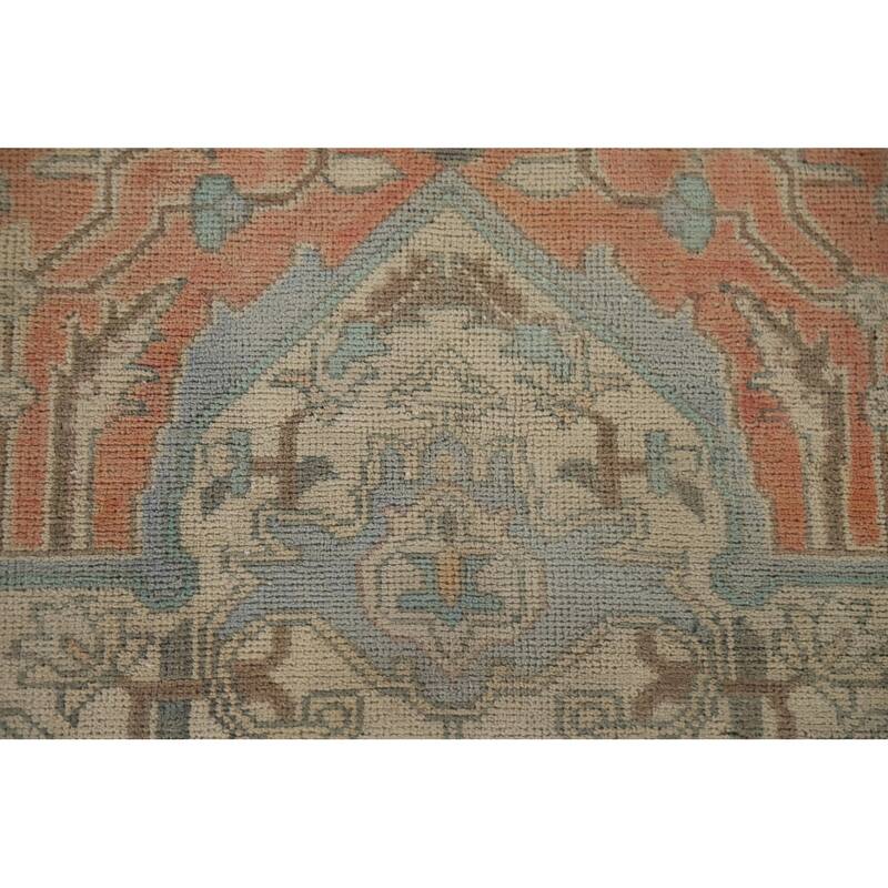 Hand Knotted Oriental 100% Wool Carpet Traditional Floral Oranges & Rust Tabriz Area Rug - 11' 1'' X 8' 3''