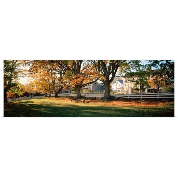 "Trees in front of a building, Shaker Village, Canterbury, New Hampshire" Poster Print