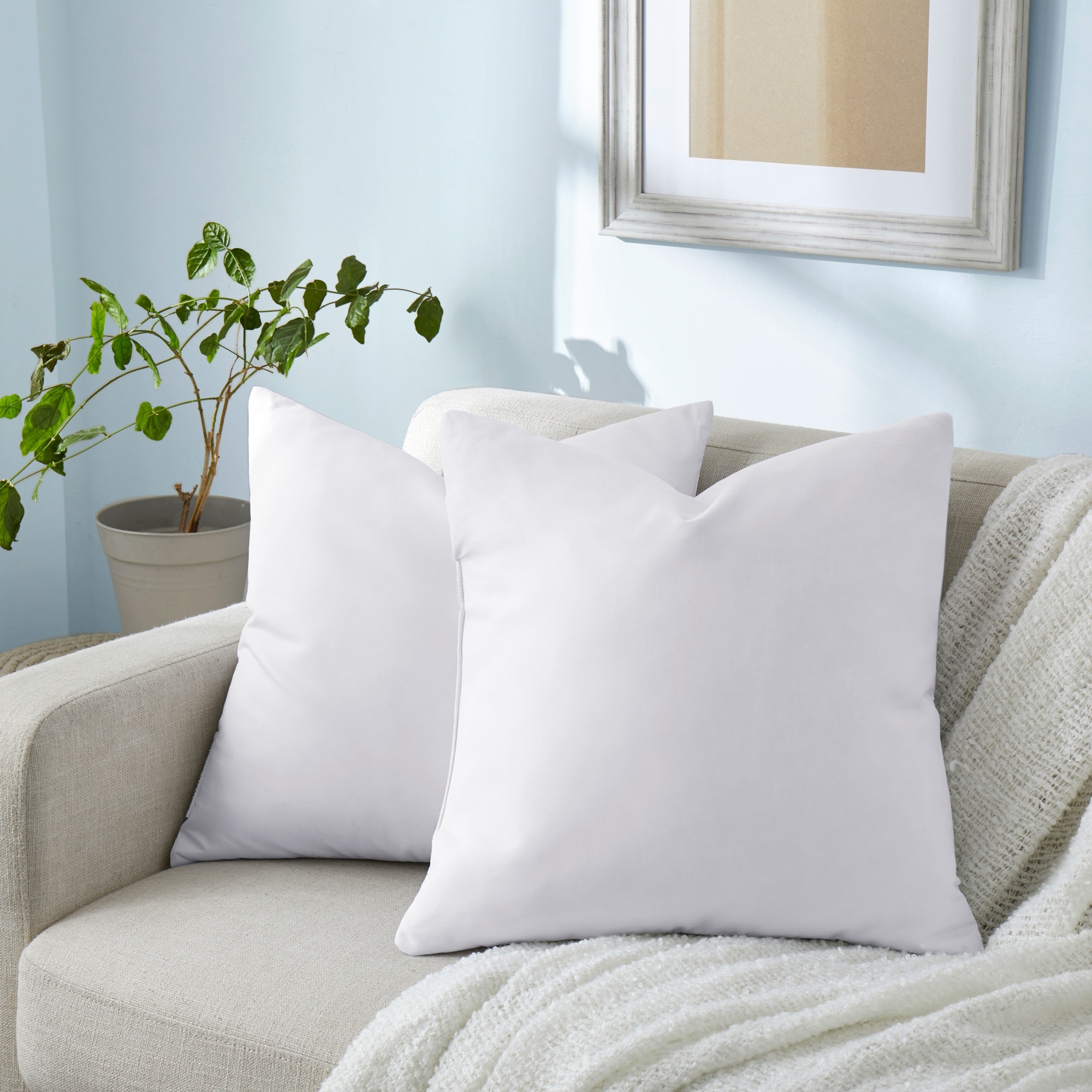 Set of 2 Decorative Throw Pillow Insert Quilting, Sofa Pillow
