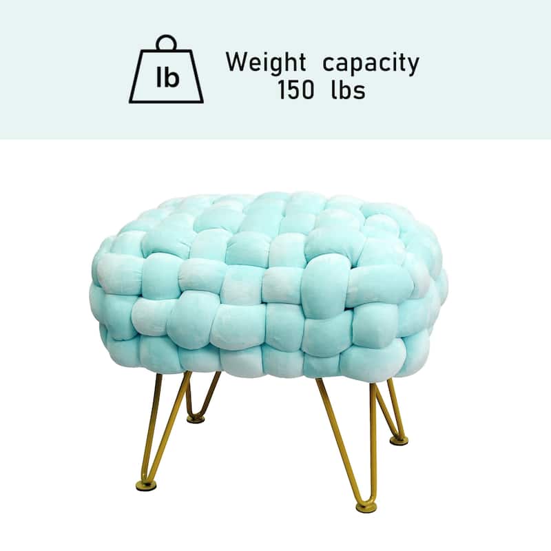 Velvet Pouf Stool 27"x20"x20"