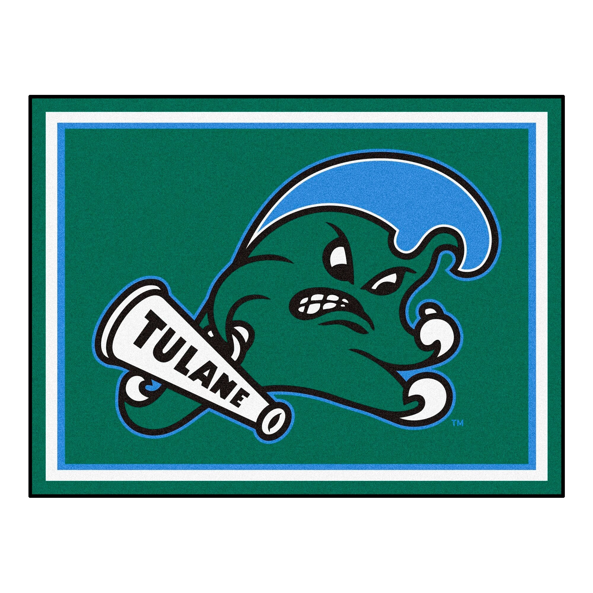Shop Ncaa Tulane University Green Wave 8 X 10 Foot Plush Non Skid Area Rug Overstock 22618352