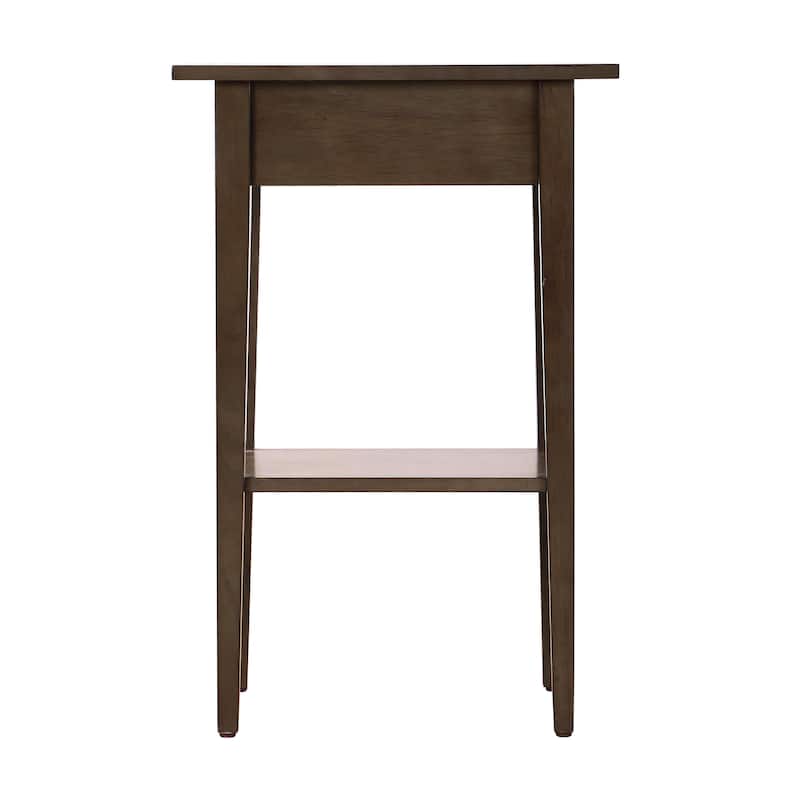 Modern 28-in Metal Hand Holder Single-Drawer Wood Tall Nightstand with Shelf