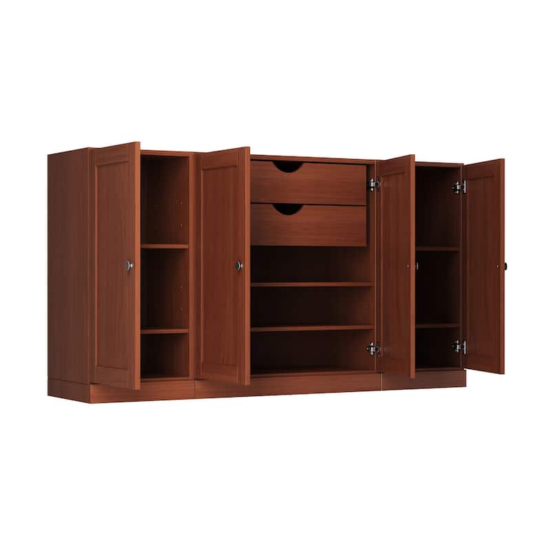 Palace Imports 100% Solid Wood 65" Sideboard with Shaker Doors, 2-Drawers & Adjustable Shelves