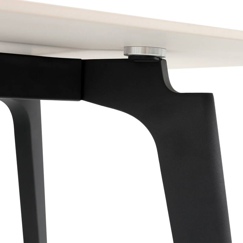63" Dining Table Set for 6, Sintered Stone Dining Table with Black Legs for Kitchen Dining Room