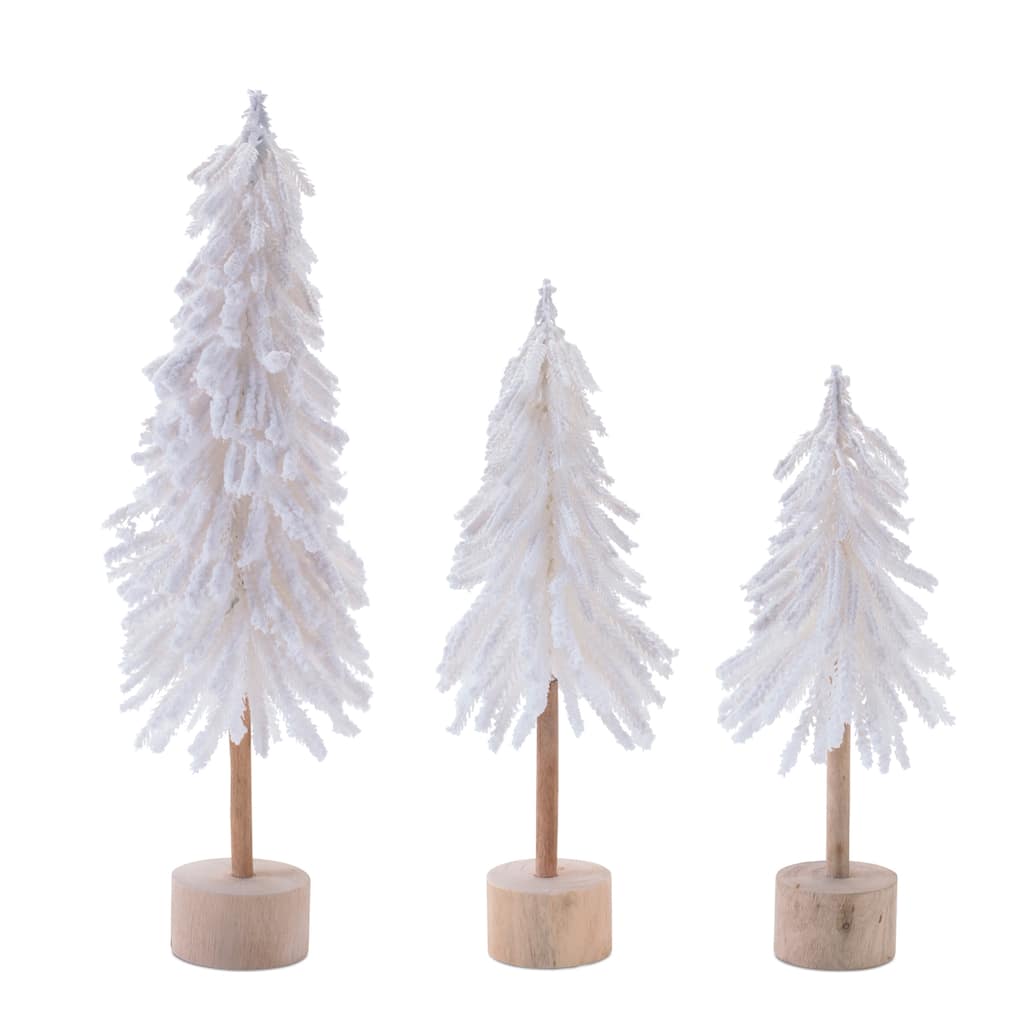 Flocked Pine Tree Tabletop Décor (Set of 3)