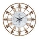 preview thumbnail 2 of 16, Metal 36-inch Fleur-de-lis Decorative Clock