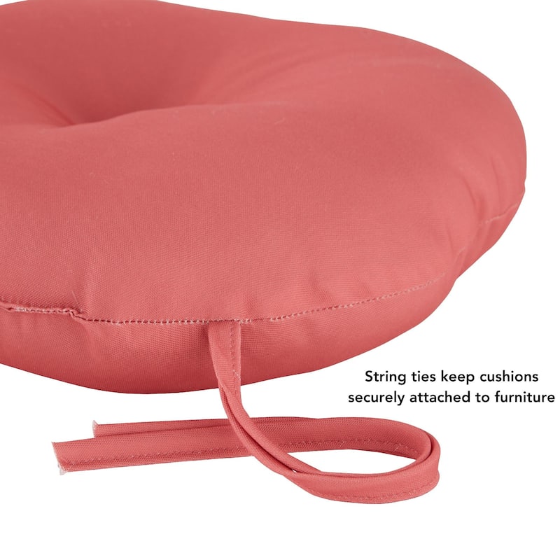 Outdoor 15-inch Round Bistro Chair Cushions (Set of 2)