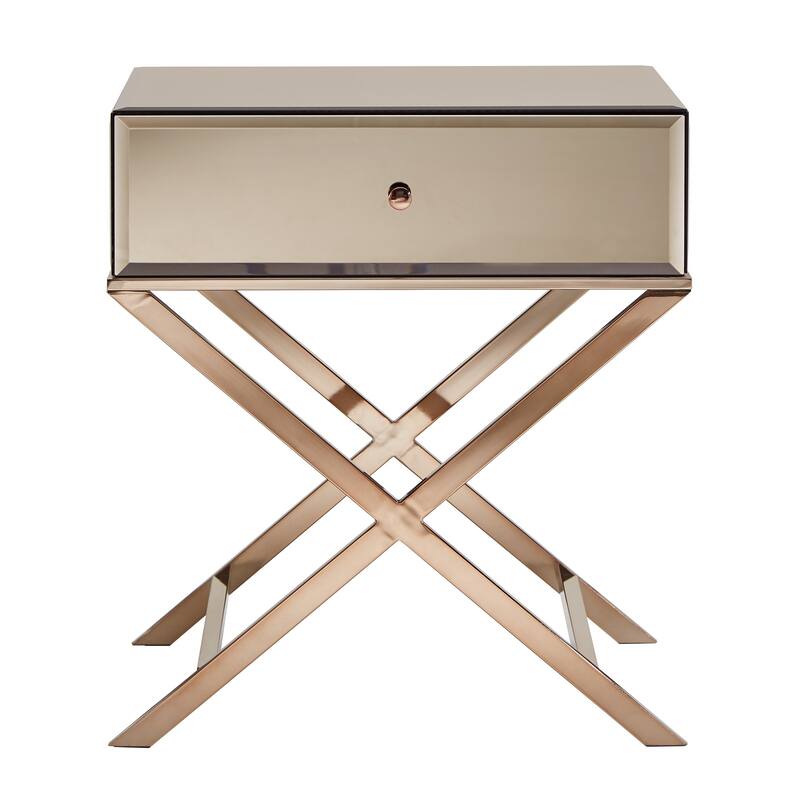 Camille X Base Mirrored Accent Campaign Table by iNSPIRE Q Bold