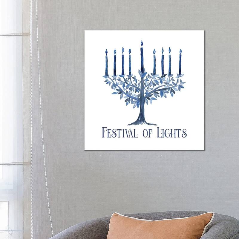 iCanvas "Festival of Lights IV-Menorah" by Tara Reed Canvas Print - 26x26x1.5