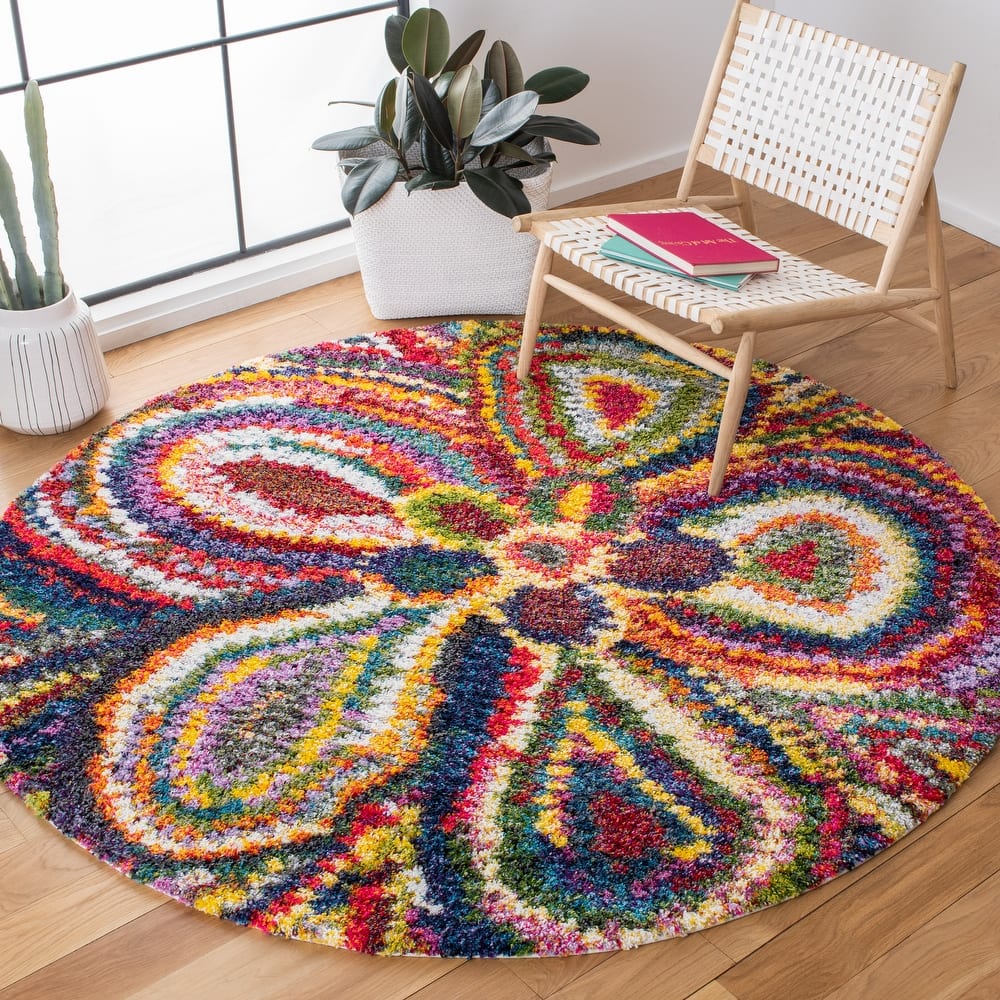 SAFAVIEH Fiesta Shag Catena Abstract Floral Rug