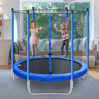 Trampoline Kids and Adults Round 8FT Trampoline with Enclosure