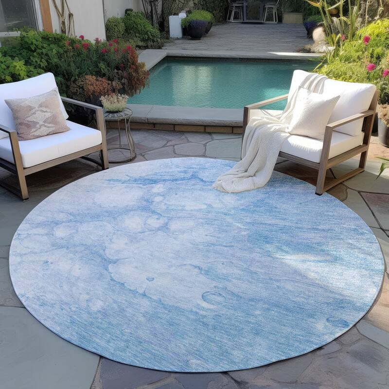 Machine Washable Indoor/ Outdoor Chantille Abstract Modern Rug