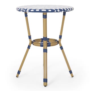Picardy Outdoor Aluminum and Wicker Outdoor French Cafe Table by Christopher Knight Home - 21.75"L x 21.75"W x 28.50"H