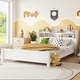 preview thumbnail 2 of 10, Full Pine Wood Platform Bed with Bookcase Headboard ,LED Motion Sensor Light, Guardrails