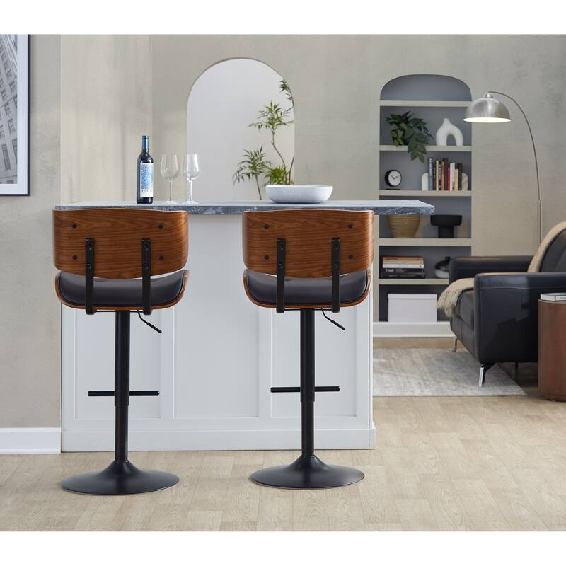 Carson Carrington Leksand Adjustable Bar Stool with Straight T Footrest (Set of 2)
