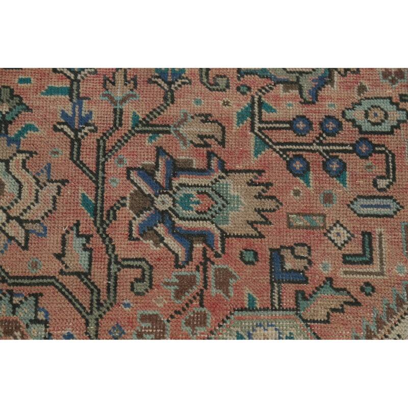 Pink Vintage Tabriz Persian Area Rug Handmade Wool Carpet - 6'4" x 9'7"