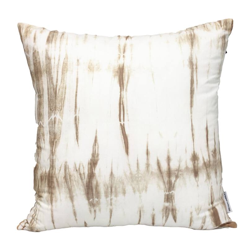 Handmade Woven Striped Cotton Throw Pillow - 20" - White and Brown