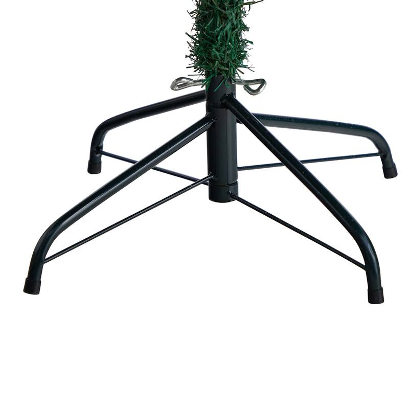 6' Slim Flocked Montreal Fir Artificial Christmas Tree with 250 Warm White LED Lights and 743 Bendable Branches