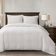 preview thumbnail 2 of 6, HiEnd Accents Verona Matelassé Vintage White Textured Medallion Duvet Cover Set, 3PC