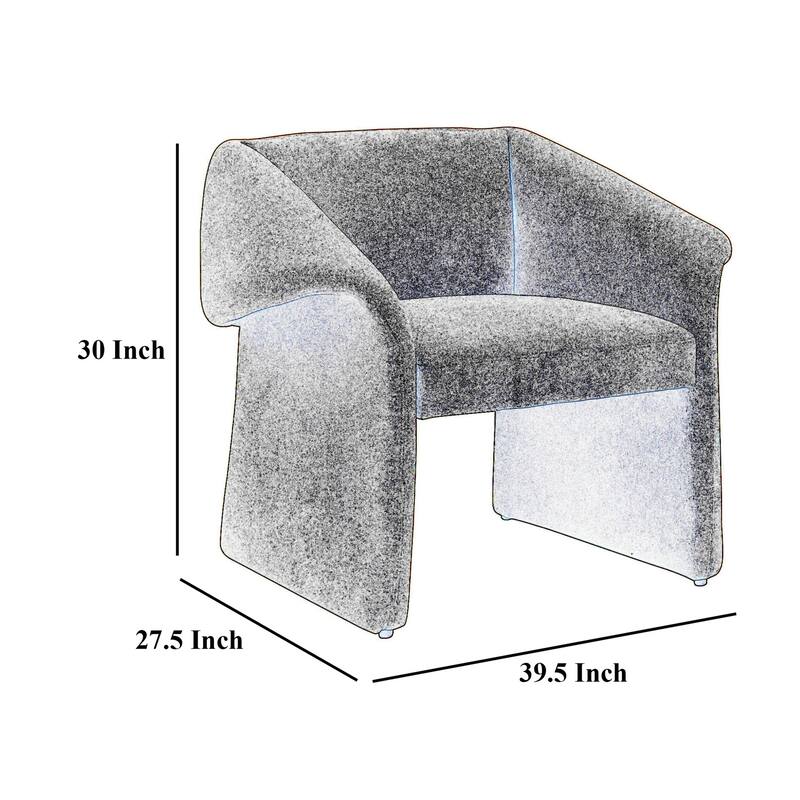 Allena Accent Chair, Contemporary Sloped Arms, Classic Black Fabric