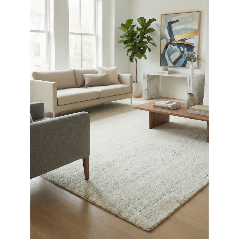 EXQUISITE RUGS Montero Hand-loomed Wool/PET yarn yarn Ivory/Grey Area Rug.
