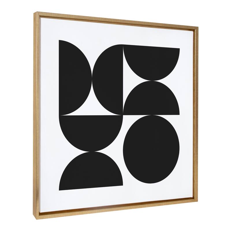Kate and Laurel Bold Black White Frame Canvas by Creative Bunch Studio - Gold