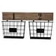 preview thumbnail 6 of 5, Hanging Double Wire Basket Organizer - Wall Mount Storage, Rustic Style by Lavish Home - 24 x 2.5 x 12