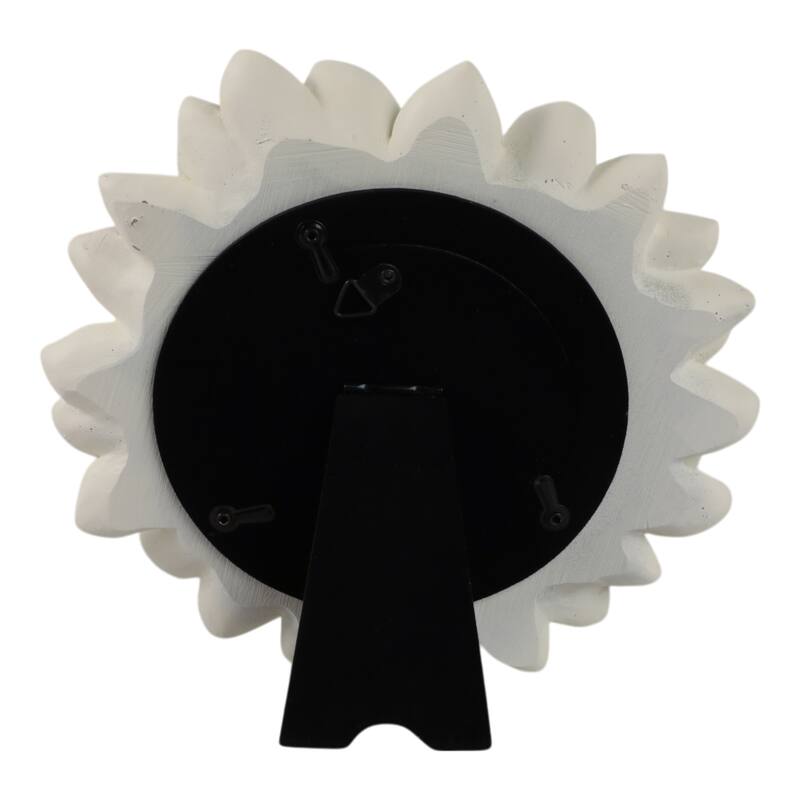 Ivory 4x4 in. Polyresin Novelty Boho Sunflower Photo Frame