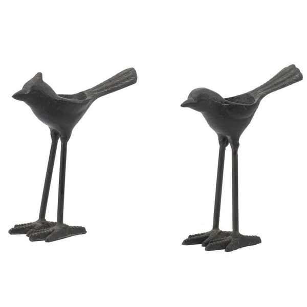 Set of 2 Black Vintage Iron Bird Tealight Holder 6.25" - N/A