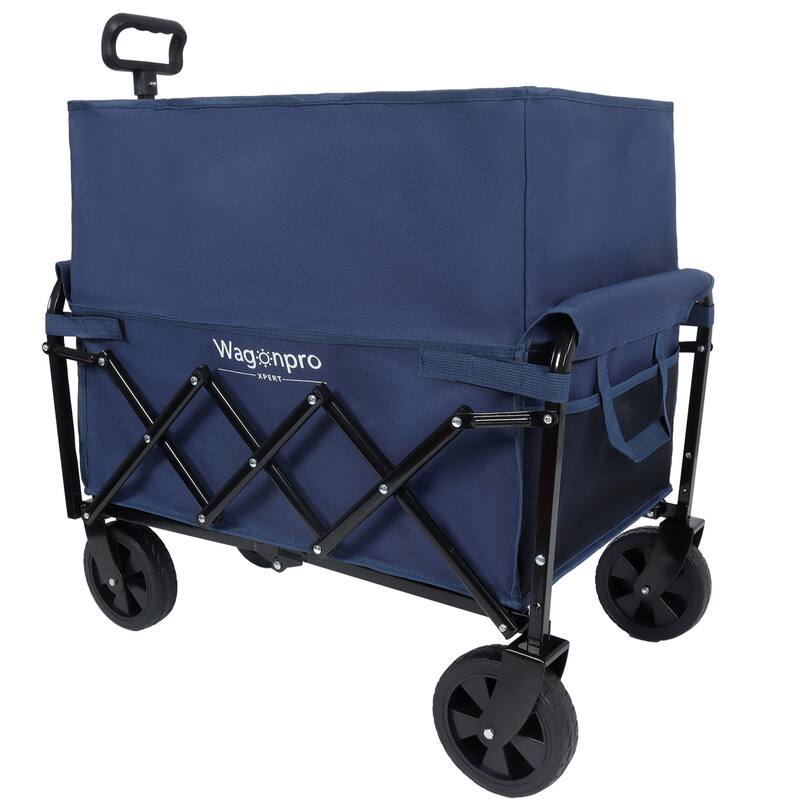 Expandable Dual-Layer Utility Wagon With 100% Extra Space - Grocery Cart For Camping,Supports 225lbs