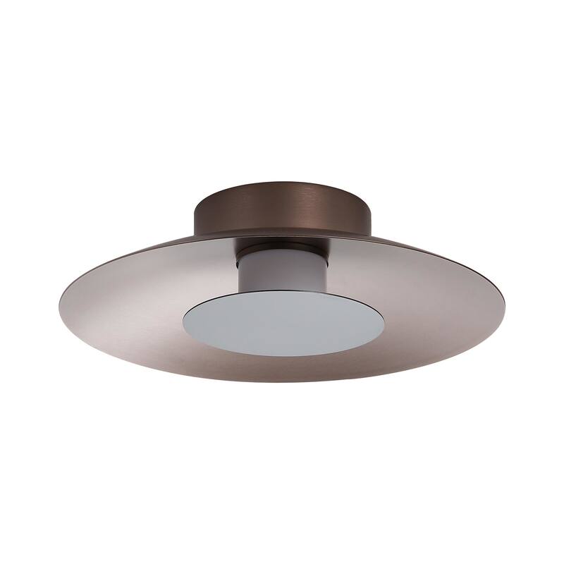 Golden Lighting 6400-FM12 CS Luma 12" Wide Semi-flush Ceiling Fixture - Coffee Silver / Graphite